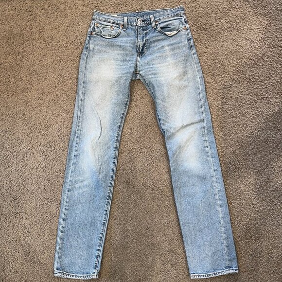 LEVI'S BIG E Rerelease Lot 502 Front Zip Straight Leg Blue Jeans - 'worn - 30X34 - Picture 1 of 15